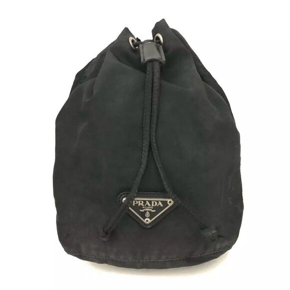 Prada Handbags - Prada Women's Black Nylon Vela Drawstring Pouch Bag
